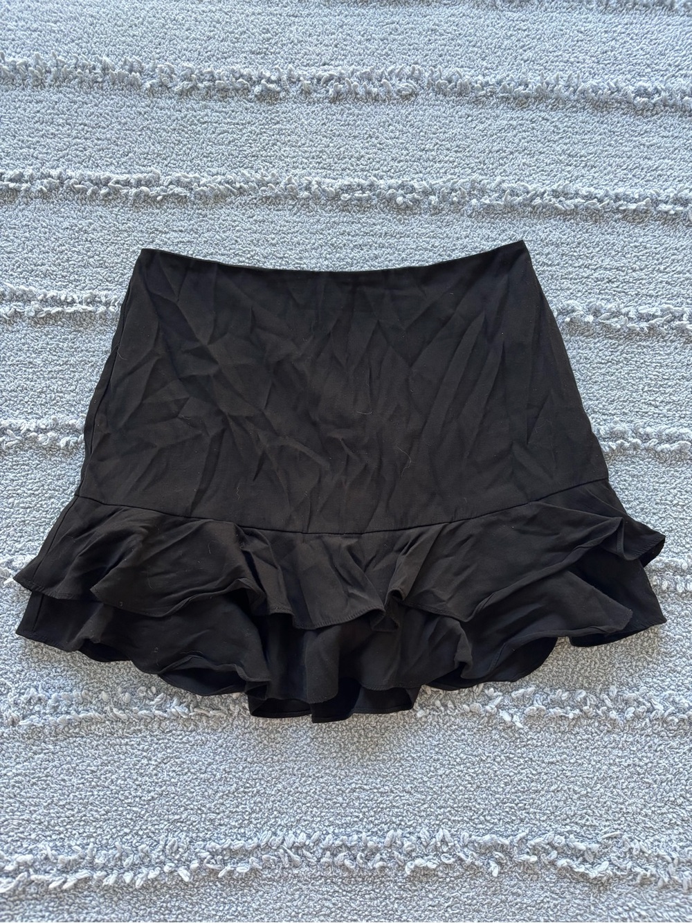 Black Ruffle Mini Skirt